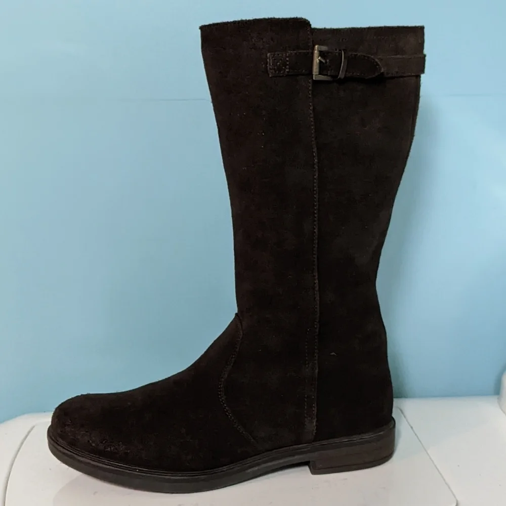 Lands' End Dark Brown Leather Tall Boots Size 7